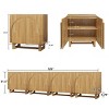Light Brown Wood Arched Storage Cabinet, Sideboard Buffet Cabinet with Adjustable Shelf Modular Cabinet for Living Room, Entryway – Cuddlewood - 4 of 4