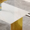 NicBex Dining Room Table for 6 Modern Dining Table Counter Height Table with Curved Base and Imitation Marble for Kitchen - 4 of 4