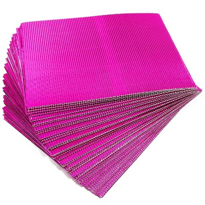 Bright Creations 48-Pack Hot Pink Corrugated Cardboard Paper Sheets 8.5x11 in A4 Letter Size for DIY Crafts Decor