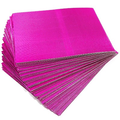 Bright Creations 48-Pack Hot Pink Corrugated Cardboard Paper Sheets 8.5x11 in A4 Letter Size for DIY Crafts Decor