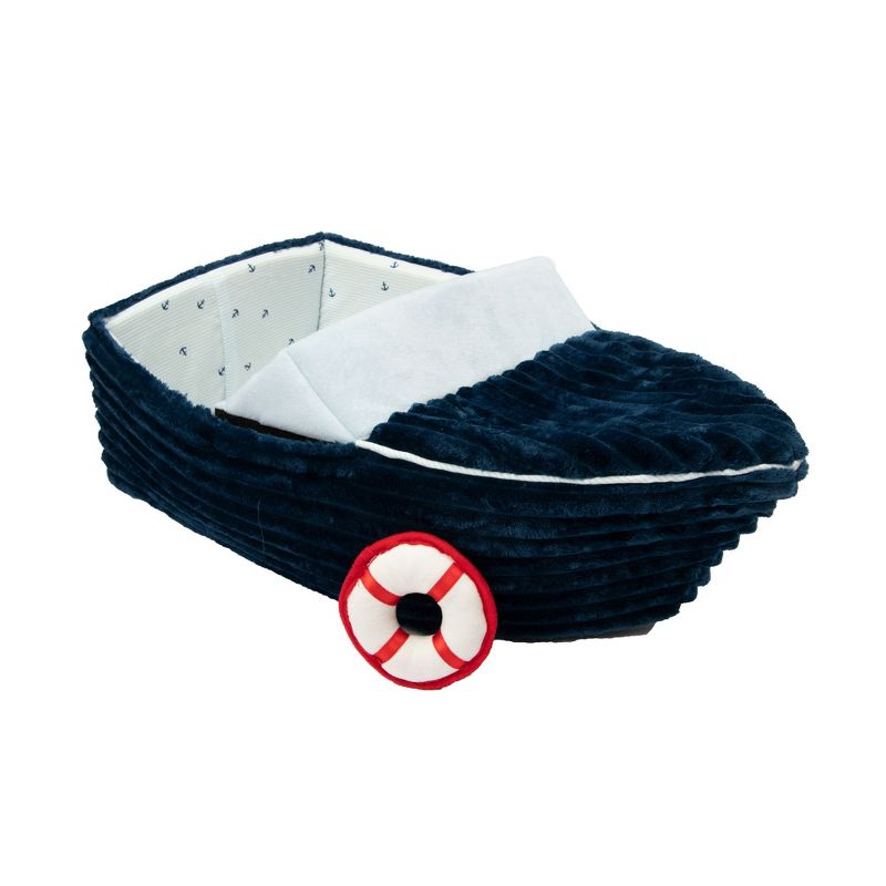 FurHaven Corduroy Dreamer Boat Cat Bed - Blue, One Size, 2 of 5