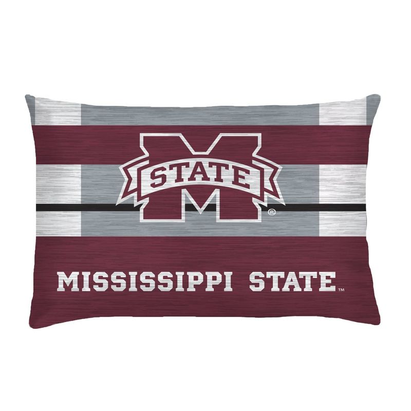 NCAA Mississippi State Bulldogs Heathered Stripe Queen Bedding Set in a Bag - 3pc, 3 of 4