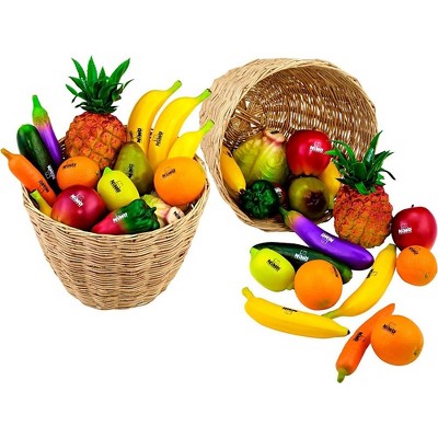 Nino 36-Piece Fruit and Vegetable Shakers in Basket 36 Pieces Various Colors