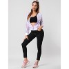 INSPIRE CHIC Women's Holographic Fashion Stand Collar Metallic Lightweight Zip Bomber Jacket - 3 of 4