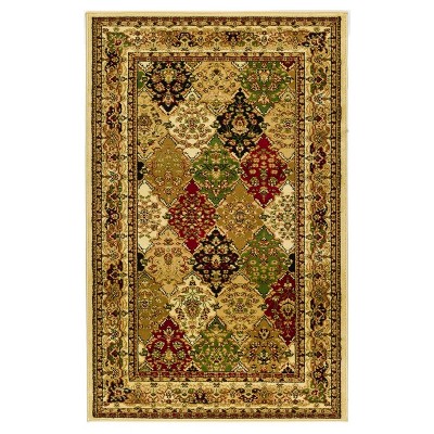 Floral Loomed Accent Rug 3'3"x5'3" Ivory/Dark Green - Safavieh