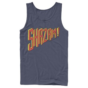 Men's Justice League Shazam Text Logo Tank Top - 1 of 3
