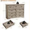 Farmhouse 9-Drawer Dresser for Bedroom- Vintage Rustic Wood Chest for Clothes & Essentials, Versatile Organizer for Bedroom, Living Room & Hallway - 2 of 4