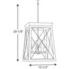 Progress Lighting Briarwood 4-Light Foyer Pendant, Steel, Graphite, Vintage-Style Bulbs, Wood Enclosure - 2 of 4