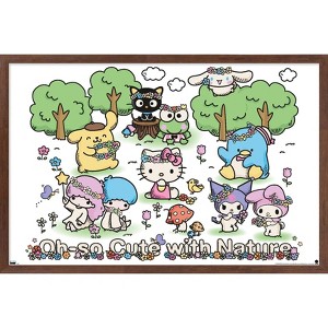 Trends International Hello Kitty and Friends: 24 Nature - Group Framed Wall Poster Prints - 1 of 4