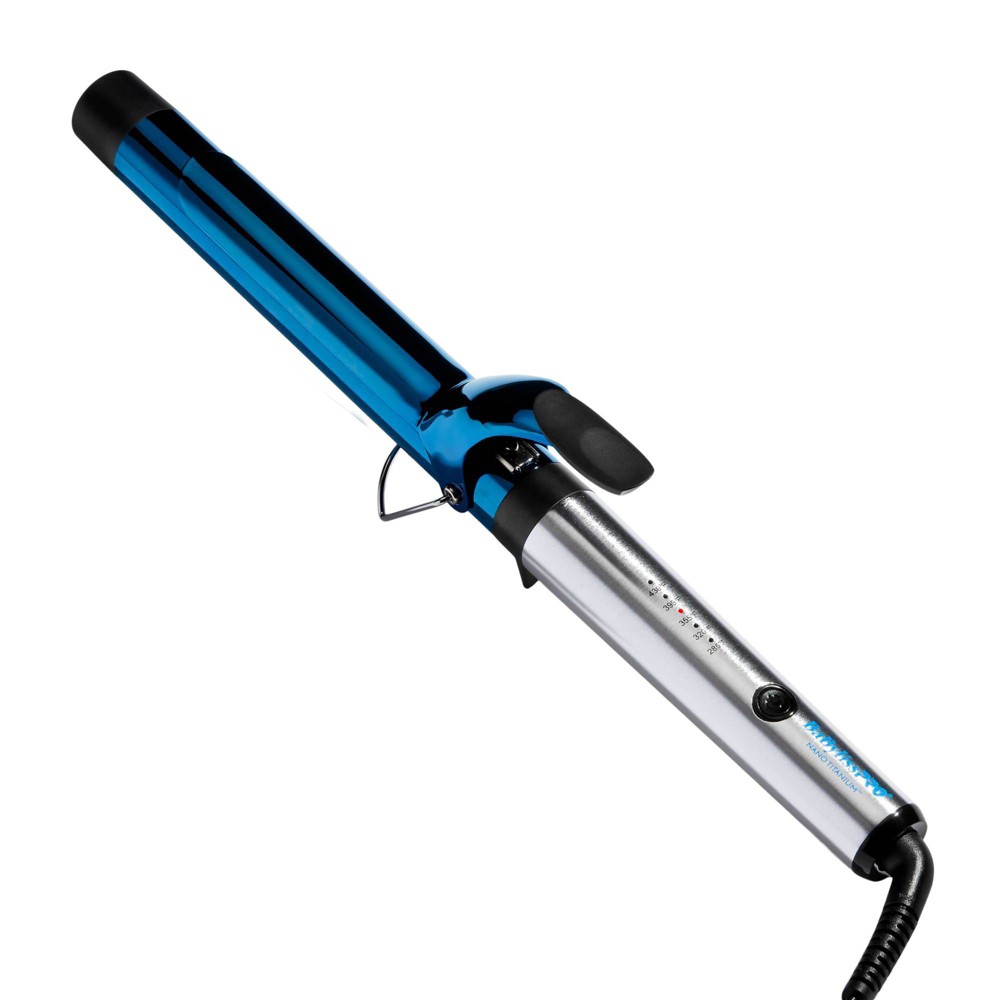 BaBylissPRO Nano Titanium Extended Barrel Curling Iron - Blue - 1.25": Hair Styling, All Hair Types, 60-Second Heat Up, 5 Heat Settings