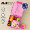 OMIEBox Insulated Bento Lunch Box with Leakproof Thermos Food Jar 3 Compartments Lunch Tote - Pink - 3 of 4