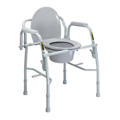 Mckesson Commode Chair Drop Arms Steel Back Bar Up To 300 Lbs 1 Ct : Target