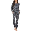 Ekouaer Womens Jogger Pajama Sets Long Sleeve Sleepwear Round Neck Nightwear Soft Pjs Lounge Sets with Pockets - 4 of 4