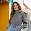 Dalix Salty Embroidery Fleece Hoodie Cropped Long Sleeve Drawstring Fall Spring Womens - 3 of 4