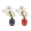 Sagebrook Home Abstract Design Small Ceramic Vases Contemporary Flower Vases for Home Office Decorative Accent - Easy Gift Idea - 3 of 4