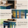 TROPOW Rolling Kitchen Island Cart with LED Light, Adjustable Shelf Kitchen Island Table with Storage 2 Drawers, Island on Wheels - 4 of 4