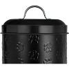 Amici Pet Puppy Paws Black Metal Food Canister, Medium, 104oz, Black - 2 of 3