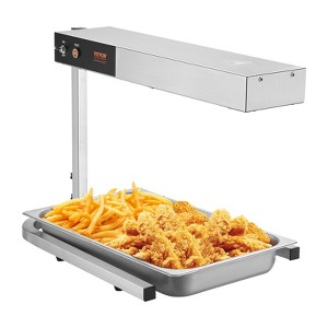 VEVOR French Fry Food Warmer, 750W Commercial Strip Food Heating Lamp, Electric Stainless Steel Warming Light Dump Station, Countertop 104-122°F - 1 of 4
