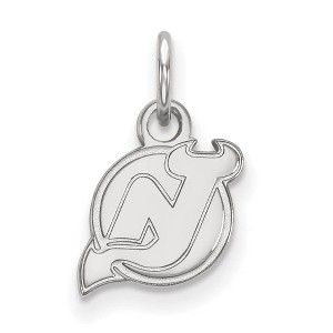 Black Bow Jewelry 10k White Gold New Jersey Devils NHL Extra Small Pendant - 1 of 3