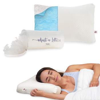 Core Products Adjust-A-Loft Fiber Adjustable Comfort Pillow with Cooling Memory Foam Insert, Standard Size