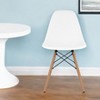 HomeRoots White And Natural Heavy Duty Plastic And Wood Dining Side Chair - 2 of 4