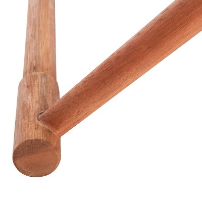 Breanne 17'' Brown and Navy Eucalyptus Folding Stools, Set of 2