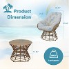 360° Swivel Chairs for Outside Patio Set of 3,PE Wicker Luxury Lounger Chair with Coffe Table,Soft Cushion for Apartment Balcony,Patio,Porch,Yard - 3 of 4