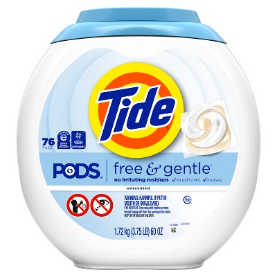 Tide Pods HE Compatible Laundry Detergent Pacs - Free & Gentle