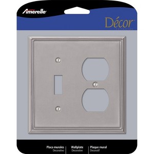 Amerelle Metro Brushed Nickel 2 gang Die-Cast Metal Toggle Wall Plate 1 pk Model #77TDBN - 1 of 1