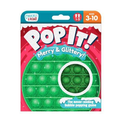 Chuckle & Roar Pop It! Fidget and Sensory Game - Christmas Glitter Green