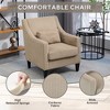 27"W Accent Chair Upholstered Arm Chair Padding Lounge with Pillow and Scooped Arms, Corduroy-ModernLuxe - 3 of 4