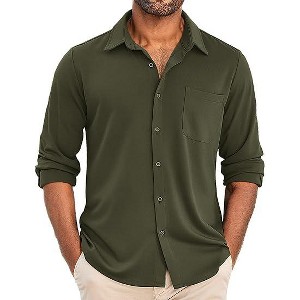COOFANDY Men's Wrinkle Free Shirts Casual Long Sleeve Button Down Dress Shirts - 1 of 2