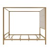 Merax Elegant Modern Canopy Bed with Tall Velvet Upholstered Headboard - 3 of 4