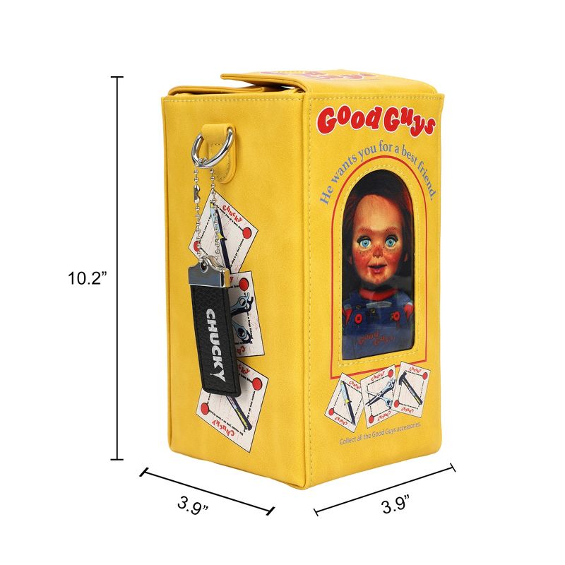 Chucky Doll Box Women's Yellow Novelty Crossbody Handbag, 5 of 7