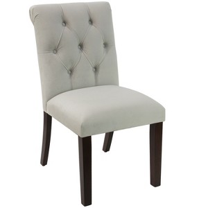 Anita Tufted Rollback Dining Chair Light Gray Velvet - Cloth & Co.