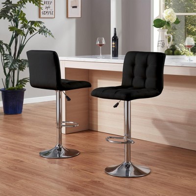 NicBex Counter Height Bar Stools Set of 2,Swivel Bar Stools with Square Cushion,Adjustable Height Foot Stool for Living Room,Kitchen,Cafe
