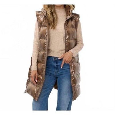 Women's Long Hood Body Warmer Vest - ESQUALO