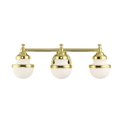 Livex Lighting Oldwick 3 - Light Vanity in  Polished Brass
