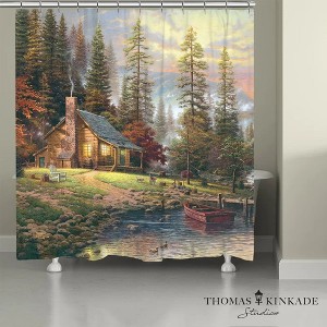 Thomas Kinkade A Peaceful Retreat Shower Curtain - Multicolored - 1 of 1