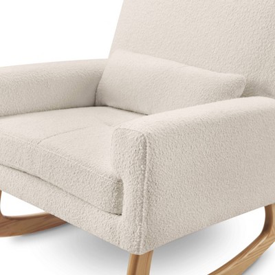 Ivory Boucle Sleepytime Rocker with Smooth Ash Hardwood Legs