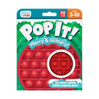 Chuckle & Roar Pop It! Fidget and Sensory Game - Christmas Glitter Red