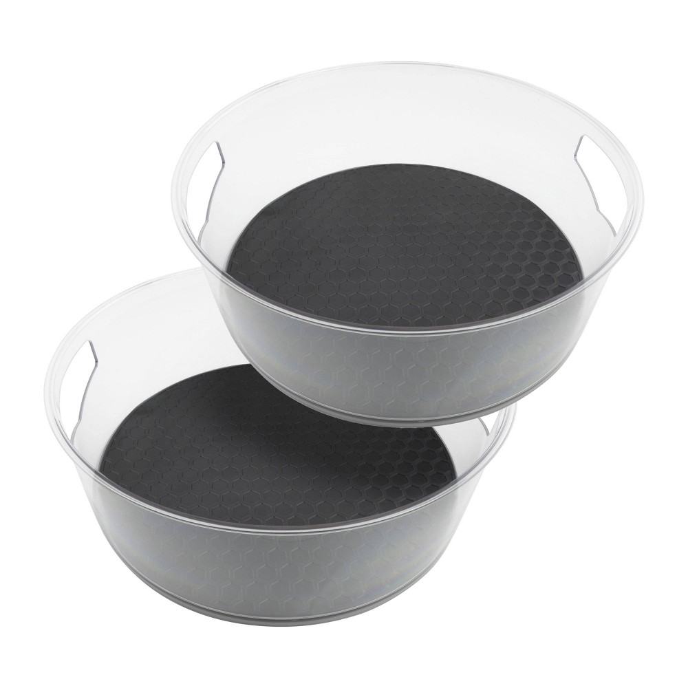 Tovolo Set of 2 Spectrum Hexa Lazy Susan Bundle Dark Gray
