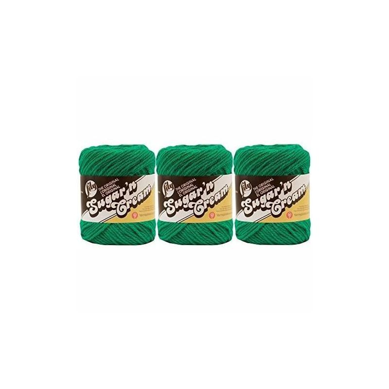 (Pack of 3) Lily Sugar'n Cream Yarn - Solids-Mod Green, 1 of 2