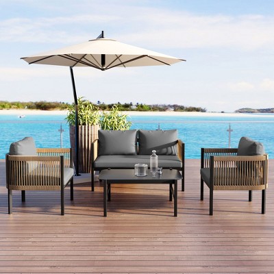 Multi-person Outdoor Sofa Combination with A Table, Suitable for Garden, Backyard and Balconies