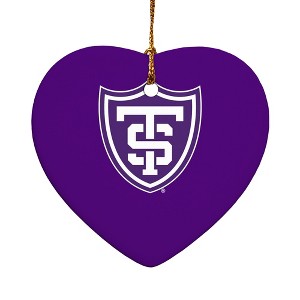 University of St. Thomas Primary Logo HeartShaped Porcelain Holiday Christmas Tree Ornament  2.8" - 1 of 4