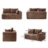 WJSHome 134" Sectional Couches for Living Room, Modular Sectional Sofa with L-Shape Chaise, Comfy Corduroy Fluffy Cloud Couch with Deep Seat - 4 of 4