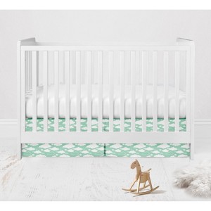 Bacati - Clouds in the City Mint/ Clouds Crib/Toddler Bed Skirt - 1 of 4