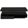 NicBex Glass Coffee Table with Storage,Center Table with LED Lights,Side Table with 2 Drawers,End Table with Display Shelves for Living Room - 2 of 4