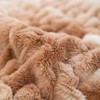 Sapphtopaz Ruched Faux Fur Throw Blanket, Tie Dye Design Mink Accent Blanket, 50"W x 60"L Fleece Blankets  for Bed or Couch - 3 of 3