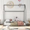 Twin Size Wood House Bed with Roof for Kids,Teens - 2 of 4
